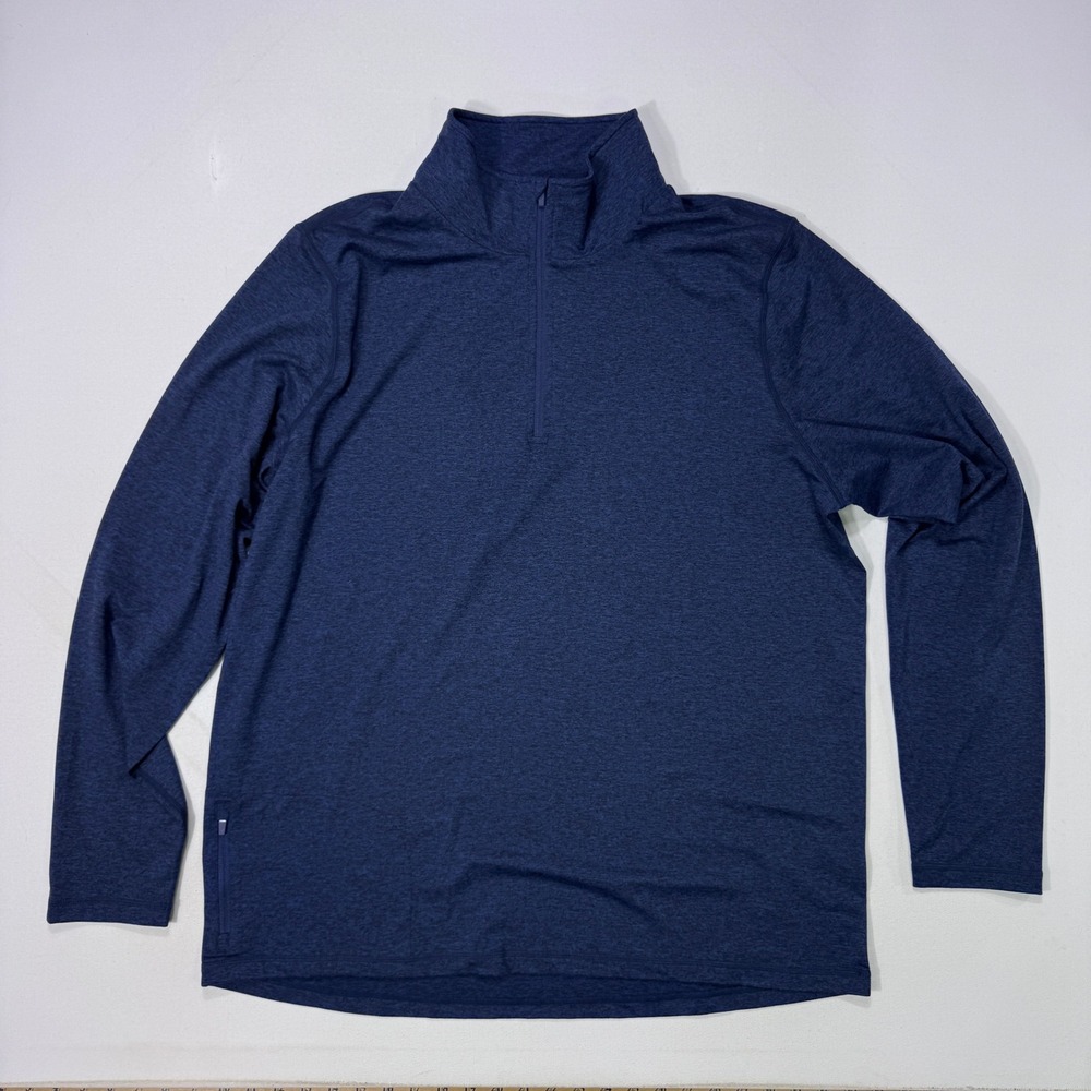 Quince Men's XL Blue Heather 1/4 Zip Sweater
